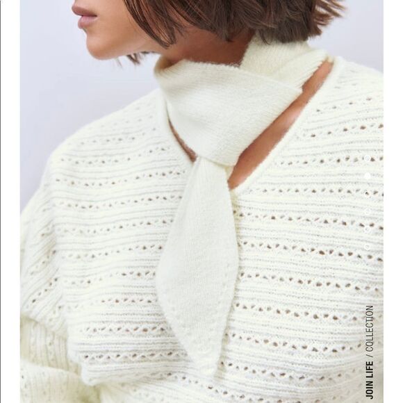 Zara bow collar knit sweater - Picture 6 of 7